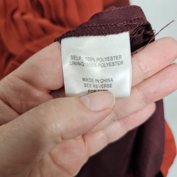 Modcloth Just My Typist Long Sleeve Pleated Shirt Dress In Brick Medium - Picture 4 of 10